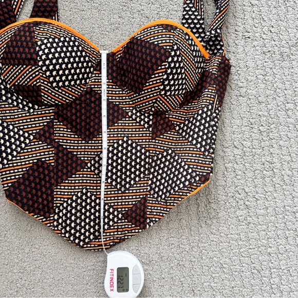 Custom Made African Print Corset Crop Top in Brown - Picture 5 of 7